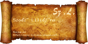 Szoó Liliána névjegykártya